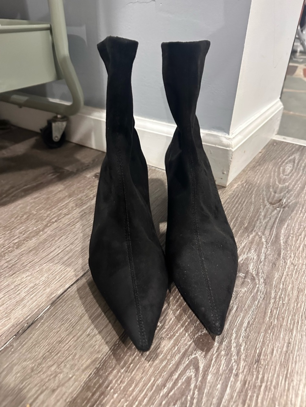 Zara Black Pointed Sock Boots